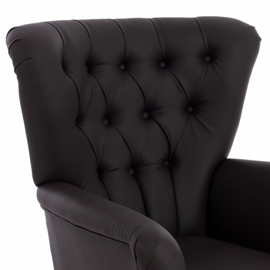 ΠΟΛΥΘΡΟΝΑ ΜΠΕΡΖΕΡΑ Τ. CHESTERFIELD ΣΕ ΧΡΩΜΑ ΚΑΦΕ 87x88x100 εκ.