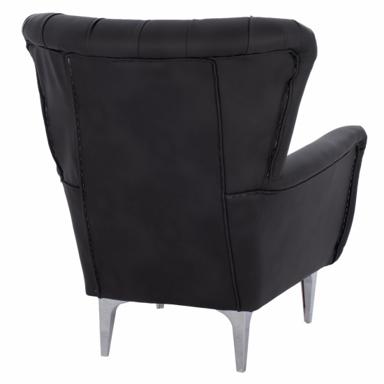 ΠΟΛΥΘΡΟΝΑ ΜΠΕΡΖΕΡΑ Τ. CHESTERFIELD ΣΕ ΧΡΩΜΑ ΜΑΥΡΟ 87x88x100 εκ.