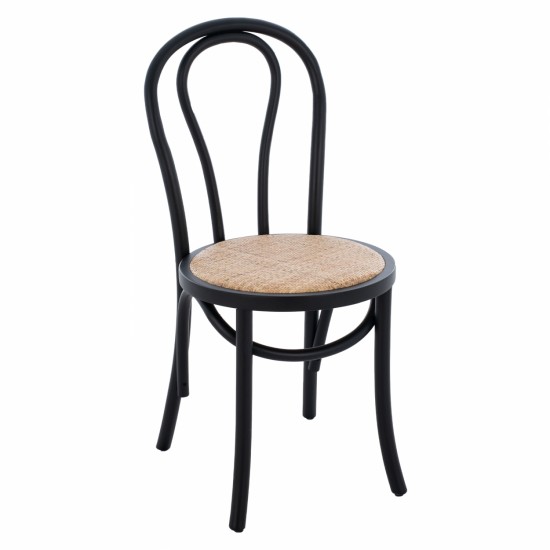 ΞΥΛΙΝΗ ΚΑΡΕΚΛΑ ΤΥΠΟΥ ΒΙΕΝΝΗΣ ΑΠΟ ΞΥΛΟ ΟΞΙΑΣ ΣΕ ΧΡΩΜΑ ΜΑΥΡΟ 40x40x87 εκ.