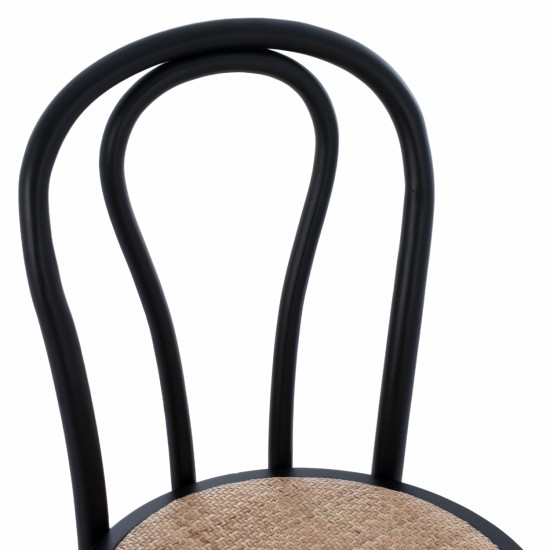 ΞΥΛΙΝΗ ΚΑΡΕΚΛΑ ΤΥΠΟΥ ΒΙΕΝΝΗΣ ΑΠΟ ΞΥΛΟ ΟΞΙΑΣ ΣΕ ΧΡΩΜΑ ΜΑΥΡΟ 40x40x87 εκ.