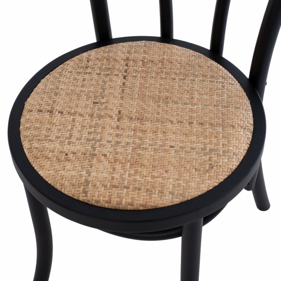 ΞΥΛΙΝΗ ΚΑΡΕΚΛΑ ΤΥΠΟΥ ΒΙΕΝΝΗΣ ΑΠΟ ΞΥΛΟ ΟΞΙΑΣ ΣΕ ΧΡΩΜΑ ΜΑΥΡΟ 40x40x87 εκ.