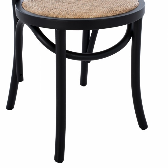 ΞΥΛΙΝΗ ΚΑΡΕΚΛΑ ΤΥΠΟΥ ΒΙΕΝΝΗΣ ΑΠΟ ΞΥΛΟ ΟΞΙΑΣ ΣΕ ΧΡΩΜΑ ΜΑΥΡΟ 40x40x87 εκ.