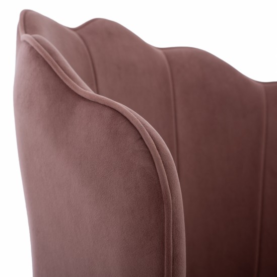 ΚΑΡΕΚΛΑ AVIE ΒΕΛΟΥΔΟ ΣΑΠΙΟ ΜΗΛΟ ΜΕ ΜΕΤΑΛΛΙΚΟ ΧΡΥΣΟ ΣΚΕΛΕΤΟ 48x48x85 εκ.