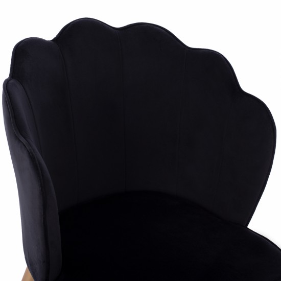 ΚΑΡΕΚΛΑ AVIE ΒΕΛΟΥΔΟ ΜΑΥΡΟ ΜΕ ΜΕΤΑΛΛΙΚΟ ΧΡΥΣΟ ΣΚΕΛΕΤΟ 48x48x85 εκ.