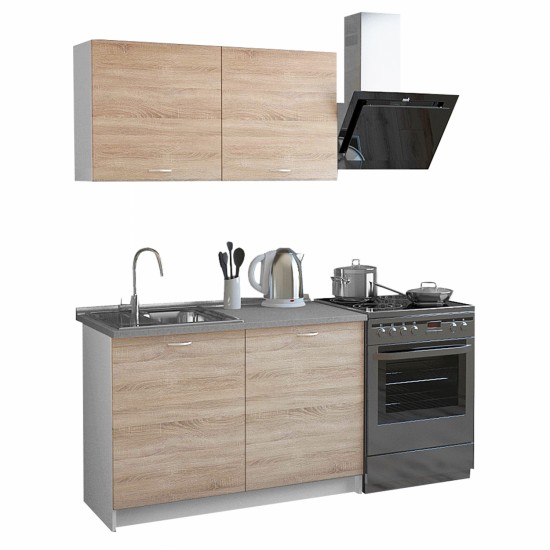 ΣΥΝΘΕΣΗ ΚΟΥΖΙΝΑΣ ΜΕΛΑΜΙΝΗ SONAMA-ΛΕΥΚΟ 46-29,2x120Y εκ.