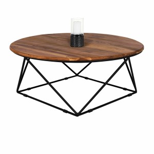 ΤΡΑΠΕΖΙ ΣΑΛΟΝΙΟΥ BERLIN ΑΠΟ ΜΑΣΙΦ ΞΥΛΟ ΑΚΑΚΙΑΣ Φ90X36,5Υεκ.