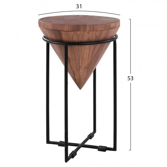 ΤΡΑΠΕΖΙ ΒΟΗΘΗΤΙΚΟ ZELIE ΑΠΟ ΜΑΣΙΦ ΚΟΡΜΟ ΑΚΑΚΙΑΣ Φ31X53Υ εκ.