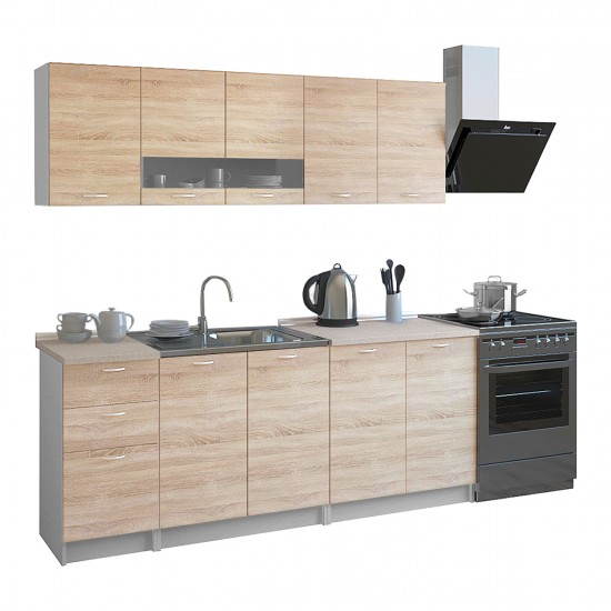 ΣΥΝΘΕΣΗ ΚΟΥΖΙΝΑΣ ΜΕΛΑΜΙΝΗ SONAMA-ΛΕΥΚΟ 46-29,2x200Υ εκ.