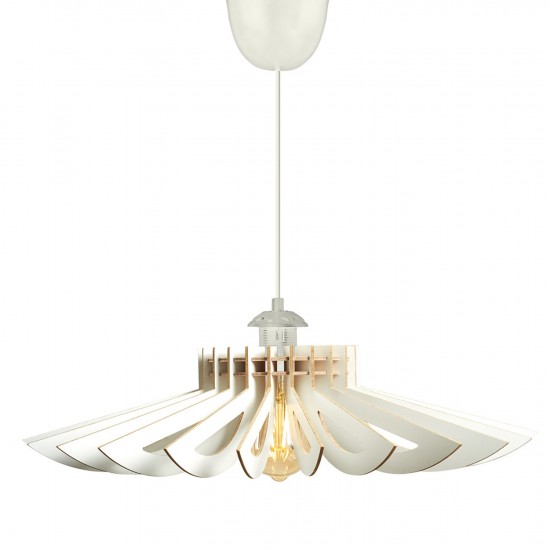 ΦΩΤΙΣΤΙΚΟ ΟΡΟΦΗΣ ΞΥΛΙΝΟ ΚΡΕΜΑΣΤΟ ΛΕΥΚΟ Φ68x50Υ εκ.