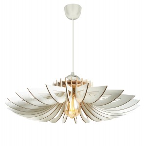 ΦΩΤΙΣΤΙΚΟ ΟΡΟΦΗΣ ΞΥΛΙΝΟ ΚΡΕΜΑΣΤΟ ΛΕΥΚΟ Φ68x50Υ εκ.