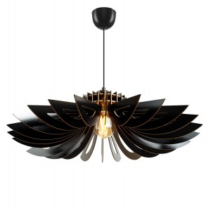 ΦΩΤΙΣΤΙΚΟ ΟΡΟΦΗΣ ΞΥΛΙΝΟ ΚΡΕΜΑΣΤΟ ΜΑΥΡΟ Φ68x50Υ εκ.