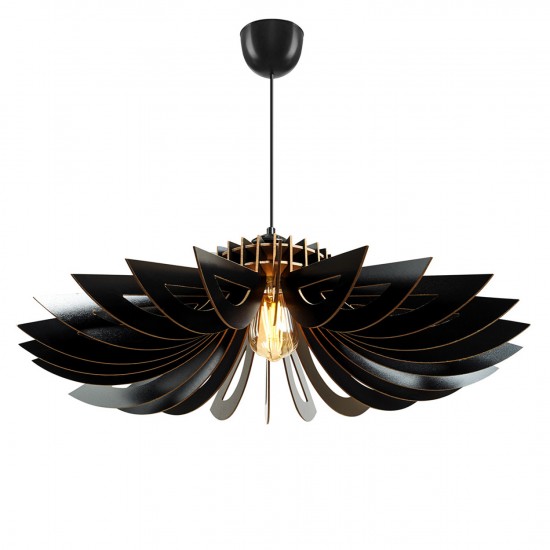 ΦΩΤΙΣΤΙΚΟ ΟΡΟΦΗΣ ΞΥΛΙΝΟ ΚΡΕΜΑΣΤΟ ΜΑΥΡΟ Φ68x50Υ εκ.