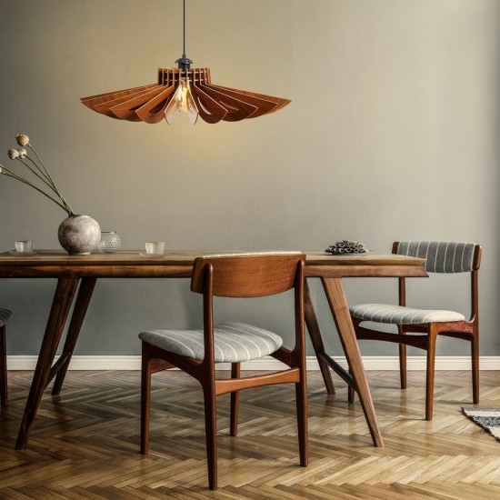 ΦΩΤΙΣΤΙΚΟ ΟΡΟΦΗΣ ΞΥΛΙΝΟ ΚΡΕΜΑΣΤΟ ΚΑΡΥΔΙ Φ52x45Υ εκ.