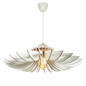 ΦΩΤΙΣΤΙΚΟ ΟΡΟΦΗΣ ΞΥΛΙΝΟ ΚΡΕΜΑΣΤΟ ΛΕΥΚΟ Φ52x45Υ εκ.