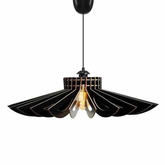 ΦΩΤΙΣΤΙΚΟ ΟΡΟΦΗΣ ΞΥΛΙΝΟ ΚΡΕΜΑΣΤΟ ΜΑΥΡΟ Φ52x45Υ εκ.