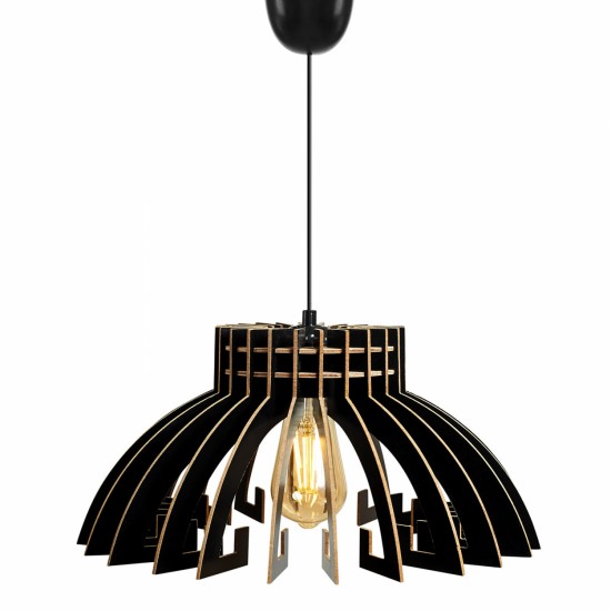 ΦΩΤΙΣΤΙΚΟ ΟΡΟΦΗΣ ΞΥΛΙΝΟ ΚΡΕΜΑΣΤΟ ΜΑΥΡΟ Φ54x65Υ εκ.