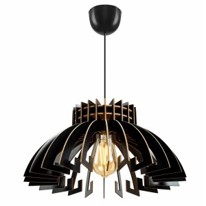 ΦΩΤΙΣΤΙΚΟ ΟΡΟΦΗΣ ΞΥΛΙΝΟ ΚΡΕΜΑΣΤΟ ΜΑΥΡΟ Φ54x65Υ εκ.