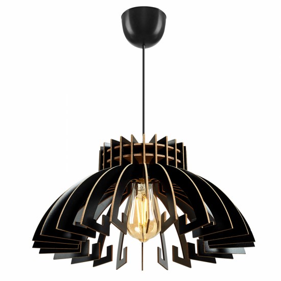 ΦΩΤΙΣΤΙΚΟ ΟΡΟΦΗΣ ΞΥΛΙΝΟ ΚΡΕΜΑΣΤΟ ΜΑΥΡΟ Φ54x65Υ εκ.