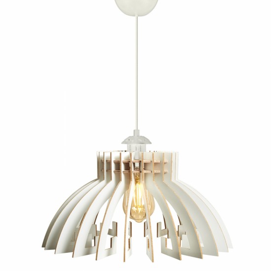 ΦΩΤΙΣΤΙΚΟ ΟΡΟΦΗΣ ΞΥΛΙΝΟ ΚΡΕΜΑΣΤΟ ΛΕΥΚΟ Φ54x65Υ εκ.