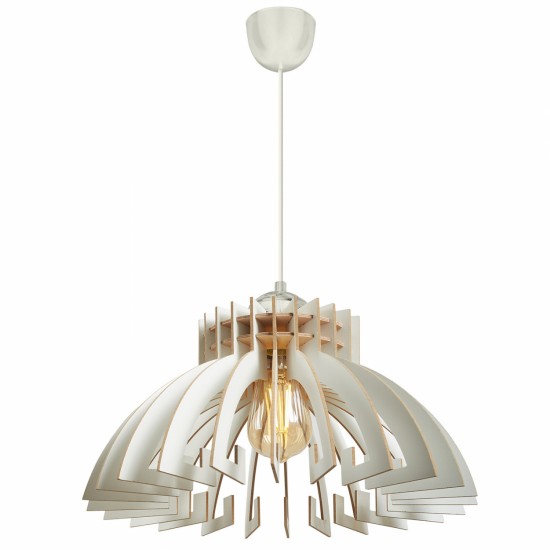 ΦΩΤΙΣΤΙΚΟ ΟΡΟΦΗΣ ΞΥΛΙΝΟ ΚΡΕΜΑΣΤΟ ΛΕΥΚΟ Φ54x65Υ εκ.