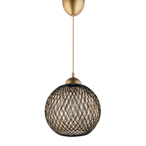 ΦΩΤΙΣΤΙΚΟ ΟΡΟΦΗΣ ΚΡΕΜΑΣΤΟ ΑΠΟ ΣΧΟΙΝΙ ΜΑΥΡΟ ΜΠΕΖ Φ22x55Υ εκ.