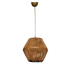 ΦΩΤΙΣΤΙΚΟ ΟΡΟΦΗΣ ΚΡΕΜΑΣΤΟ ΑΠΟ ΜΕΤΑΛΛΟ ΚΑΙ BAMBOO ΚΑΡΥΔΙ 25x25x55Υ εκ.