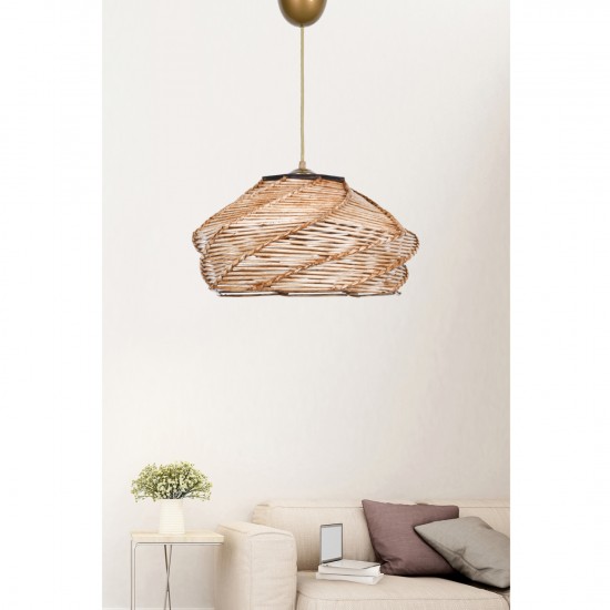 ΦΩΤΙΣΤΙΚΟ ΟΡΟΦΗΣ ΚΡΕΜΑΣΤΟ ΑΠΟ ΞΥΛΟ ΚΑΙ BAMBOO ΦΥΣΙΚΟ 36x36x65Υ εκ.