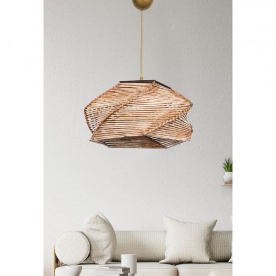 ΦΩΤΙΣΤΙΚΟ ΟΡΟΦΗΣ ΚΡΕΜΑΣΤΟ ΑΠΟ ΞΥΛΟ ΚΑΙ BAMBOO ΦΥΣΙΚΟ 36x36x65Υ εκ.