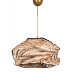 ΦΩΤΙΣΤΙΚΟ ΟΡΟΦΗΣ ΚΡΕΜΑΣΤΟ ΑΠΟ ΞΥΛΟ ΚΑΙ BAMBOO ΦΥΣΙΚΟ 36x36x65Υ εκ.