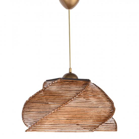 ΦΩΤΙΣΤΙΚΟ ΟΡΟΦΗΣ ΚΡΕΜΑΣΤΟ  ΑΠΟ ΞΥΛΟ ΚΑΙ BAMBOO ΚΑΡΥΔΙ 36x36x65Υ εκ.