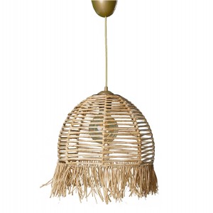 ΦΩΤΙΣΤΙΚΟ ΟΡΟΦΗΣ ΚΡΕΜΑΣΤΟ ΑΠΟ ΞΥΛΟ ΚΑΙ BAMBOO ΦΥΣΙΚΟ 30x30x80Υ εκ.