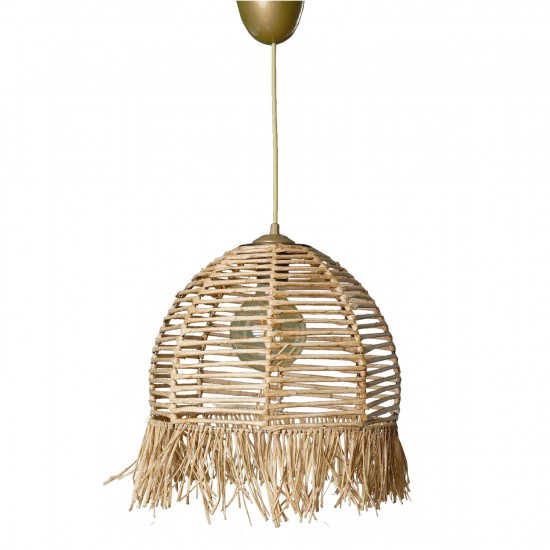 ΦΩΤΙΣΤΙΚΟ ΟΡΟΦΗΣ ΚΡΕΜΑΣΤΟ ΑΠΟ ΞΥΛΟ ΚΑΙ BAMBOO ΦΥΣΙΚΟ 30x30x80Υ εκ.