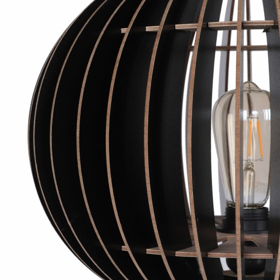 ΦΩΤΙΣΤΙΚΟ ΔΑΠΕΔΟΥ ΞΥΛΙΝΟ ΜΕ ΜΑΥΡΟ ΚΑΠΕΛΟ Φ36x145Υ εκ.