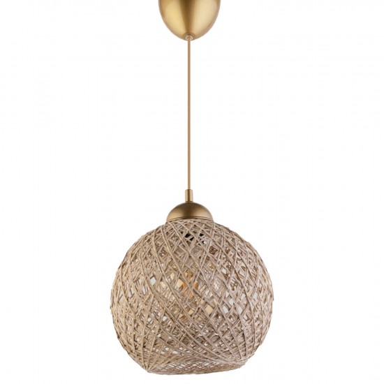 ΦΩΤΙΣΤΙΚΟ ΟΡΟΦΗΣ ΚΡΕΜΑΣΤΟ ΑΠΟ ΣΧΟΙΝΙ ΜΠΕΖ Φ22x55Υ εκ.