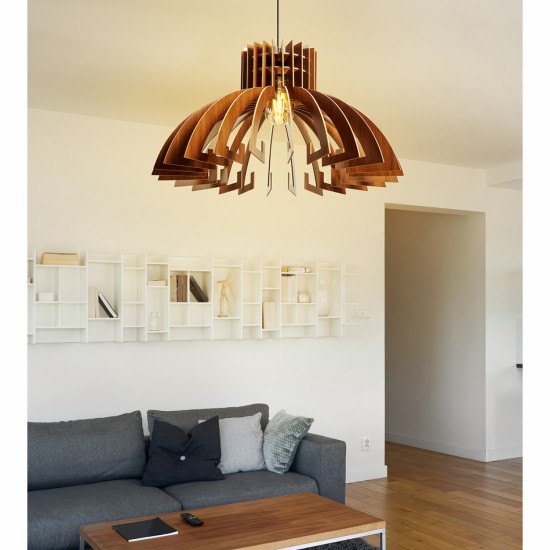 ΦΩΤΙΣΤΙΚΟ ΟΡΟΦΗΣ ΞΥΛΙΝΟ ΚΡΕΜΑΣΤΟ ΚΑΡΥΔΙ Φ54x65Υ εκ.