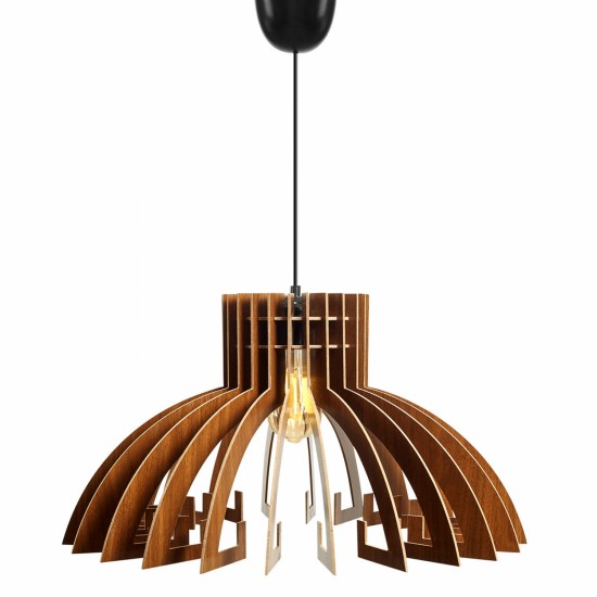 ΦΩΤΙΣΤΙΚΟ ΟΡΟΦΗΣ ΞΥΛΙΝΟ ΚΡΕΜΑΣΤΟ ΚΑΡΥΔΙ Φ54x65Υ εκ.