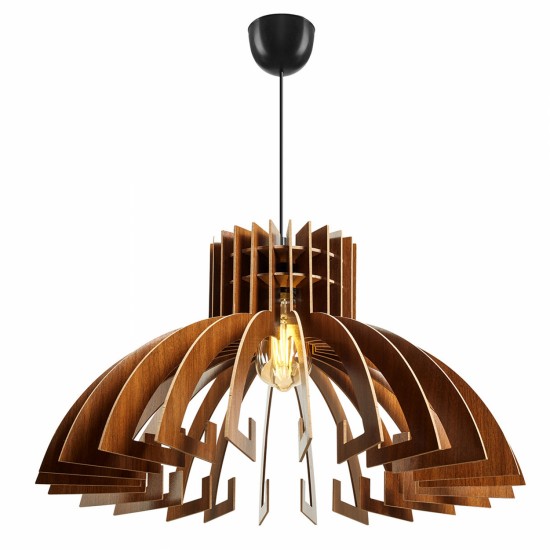 ΦΩΤΙΣΤΙΚΟ ΟΡΟΦΗΣ ΞΥΛΙΝΟ ΚΡΕΜΑΣΤΟ ΚΑΡΥΔΙ Φ54x65Υ εκ.