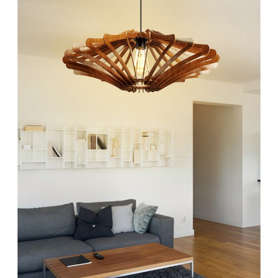 ΦΩΤΙΣΤΙΚΟ ΟΡΟΦΗΣ ΞΥΛΙΝΟ ΚΡΕΜΑΣΤΟ ΚΑΡΥΔΙ Φ47x55Υ εκ.