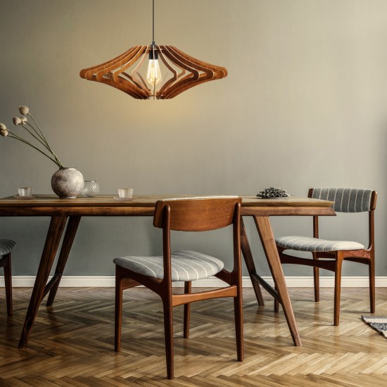 ΦΩΤΙΣΤΙΚΟ ΟΡΟΦΗΣ ΞΥΛΙΝΟ ΚΡΕΜΑΣΤΟ ΚΑΡΥΔΙ Φ47x55Υ εκ.