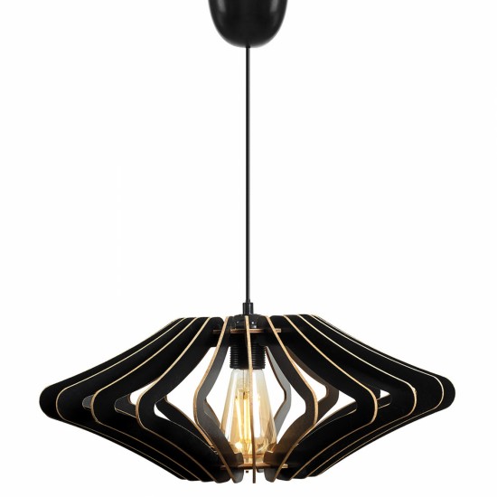 ΦΩΤΙΣΤΙΚΟ ΟΡΟΦΗΣ ΞΥΛΙΝΟ ΚΡΕΜΑΣΤΟ ΜΑΥΡΟ Φ47x55Υ εκ.