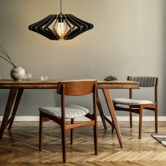 ΦΩΤΙΣΤΙΚΟ ΟΡΟΦΗΣ ΞΥΛΙΝΟ ΚΡΕΜΑΣΤΟ ΜΑΥΡΟ Φ47x55Υ εκ.