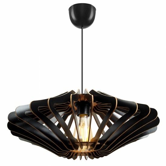 ΦΩΤΙΣΤΙΚΟ ΟΡΟΦΗΣ ΞΥΛΙΝΟ ΚΡΕΜΑΣΤΟ ΜΑΥΡΟ Φ47x55Υ εκ.