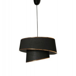 ΦΩΤΙΣΤΙΚΟ ΟΡΟΦΗΣ ΚΡΕΜΑΣΤΟ ΜΕΤΑΛΛΟ ΚΑΙ ΥΦΑΣΜΑ ΜΑΥΡΟ 32x32x70Υ εκ.