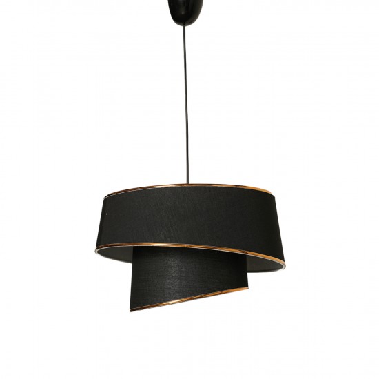 ΦΩΤΙΣΤΙΚΟ ΟΡΟΦΗΣ ΚΡΕΜΑΣΤΟ ΜΕΤΑΛΛΟ ΚΑΙ ΥΦΑΣΜΑ ΜΑΥΡΟ 32x32x70Υ εκ.