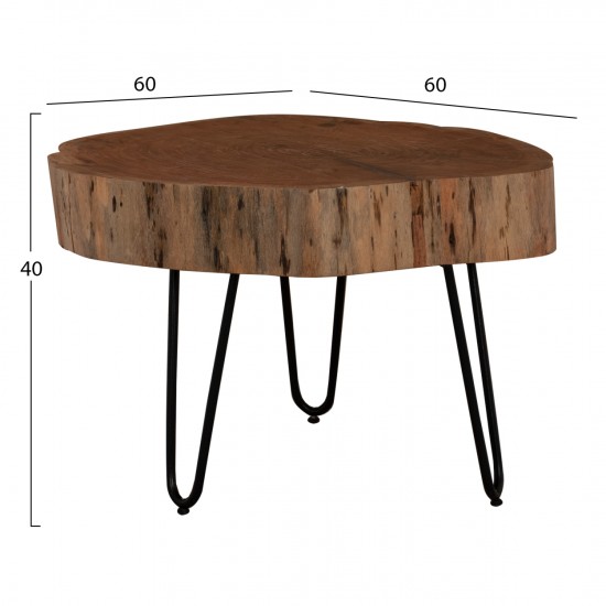 ΤΡΑΠΕΖΙ ΣΑΛΟΝΙΟΥ ΑΠΟ ΜΑΣΙΦ ΚΟΡΜΟ ΑΚΑΚΙΑΣ 60x60x40 εκ.
