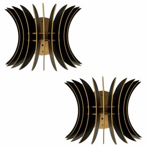 ΣΕΤ ΑΠΛΙΚΕΣ ΤΟΙΧΟΥ 2ΤΜΧ ΞΥΛΙΝΕΣ ΑΠΟ MDF ΜΑΥΡΟ 28x20x20Υ εκ.