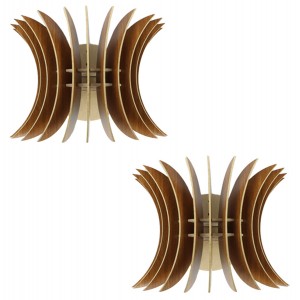 ΣΕΤ ΑΠΛΙΚΕΣ ΤΟΙΧΟΥ 2ΤΜΧ ΞΥΛΙΝΕΣ ΑΠΟ MDF ΚΑΡΥΔΙ 28x20x20Υ εκ.