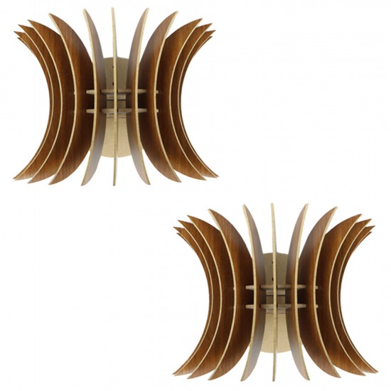 ΣΕΤ ΑΠΛΙΚΕΣ ΤΟΙΧΟΥ 2ΤΜΧ ΞΥΛΙΝΕΣ ΑΠΟ MDF ΚΑΡΥΔΙ 28x20x20Υ εκ.