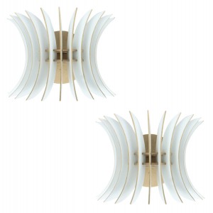 ΣΕΤ ΑΠΛΙΚΕΣ ΤΟΙΧΟΥ 2ΤΜΧ ΞΥΛΙΝΕΣ ΑΠΟ MDF ΛΕΥΚΟ 28x20x20Υ εκ.