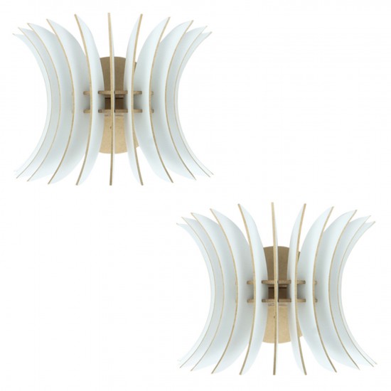 ΣΕΤ ΑΠΛΙΚΕΣ ΤΟΙΧΟΥ 2ΤΜΧ ΞΥΛΙΝΕΣ ΑΠΟ MDF ΛΕΥΚΟ 28x20x20Υ εκ.